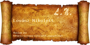 Lovász Nikolett névjegykártya